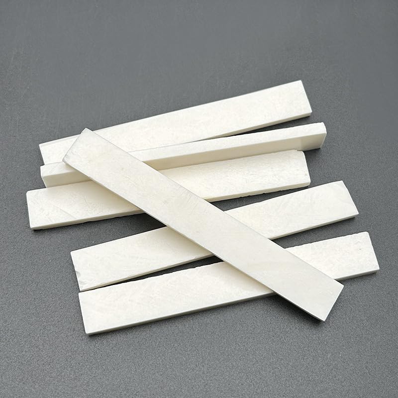 SAPHUE Pack of 6 Bone Guitar String Bridge Saddle Blank for Electric Bass Acoustic Classical Guitar Mandolin Banjo Ukulele DIY(6Pcs Saddle) - Image 3